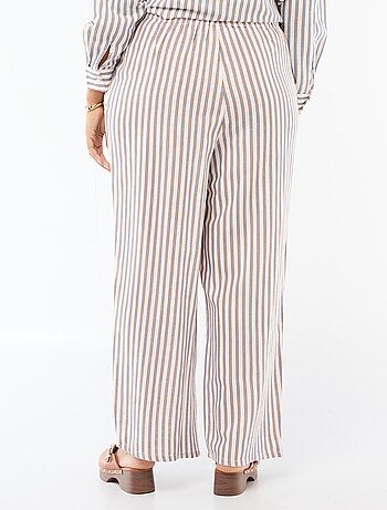 Pantalon droit en lin mélangé