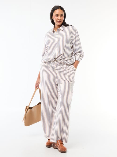 Pantalon droit en lin mélangé - Kiabi