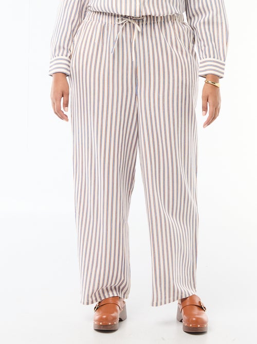 Pantalon droit en lin mélangé - Kiabi