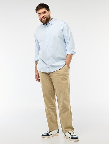 Pantalon droit en lin mélangé