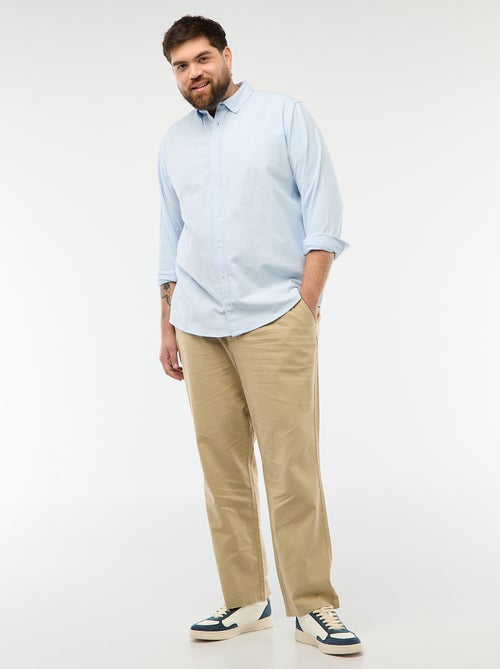 Pantalon droit en lin mélangé - Kiabi