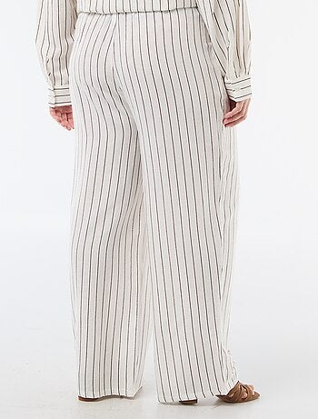 Pantalon droit en lin mélangé