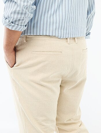 Pantalon droit en lin mélangé