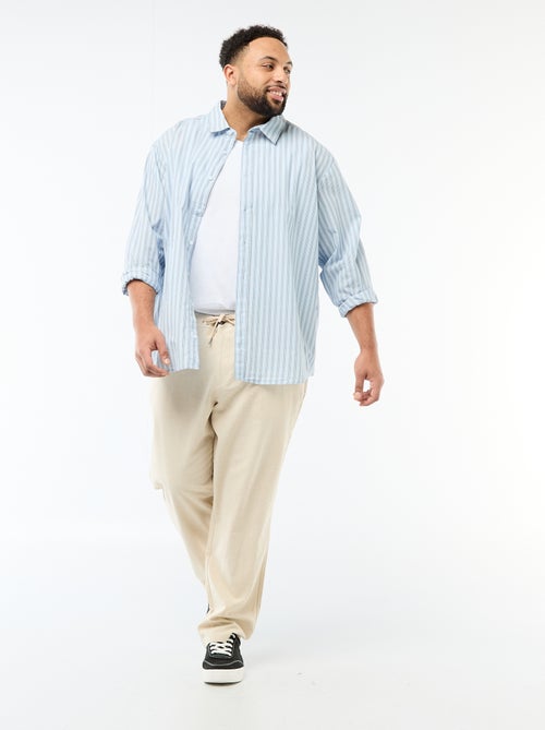 Pantalon droit en lin mélangé - Kiabi