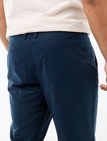 Pantalon droit en lin mélangé