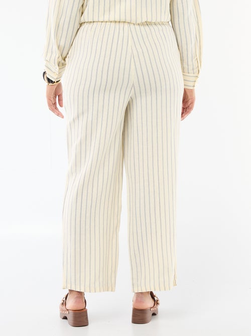 Pantalon droit en lin mélangé - Kiabi