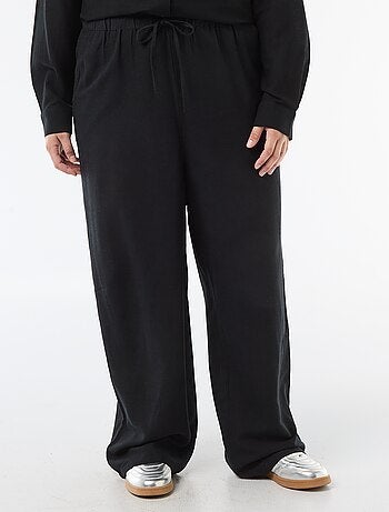 Pantalon droit en lin mélangé