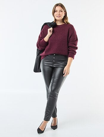 Pantalon droit en matière satinée