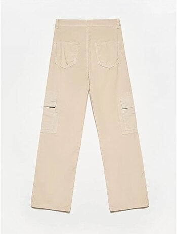 Pantalon droit en popeline de coton à taille haute dilvin