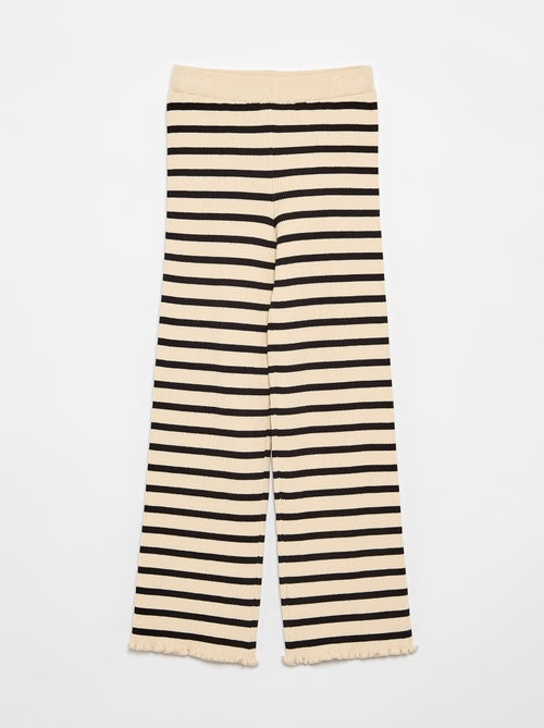 Pantalon droit en tricot uni - Kiabi