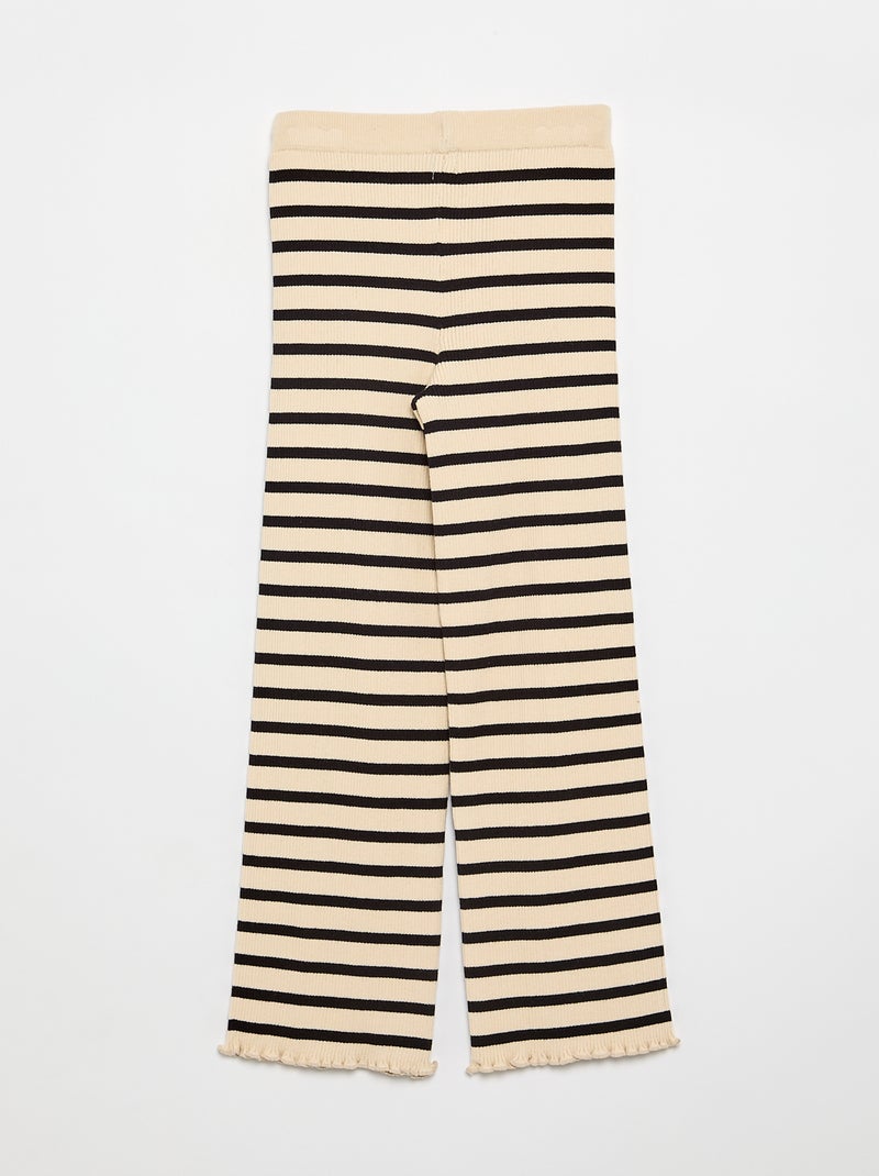 Pantalon droit en tricot uni Noir - Kiabi
