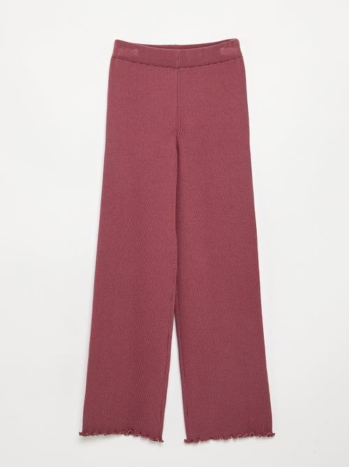 Pantalon droit en tricot uni - Kiabi