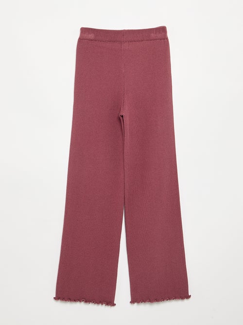 Pantalon droit en tricot uni - Kiabi
