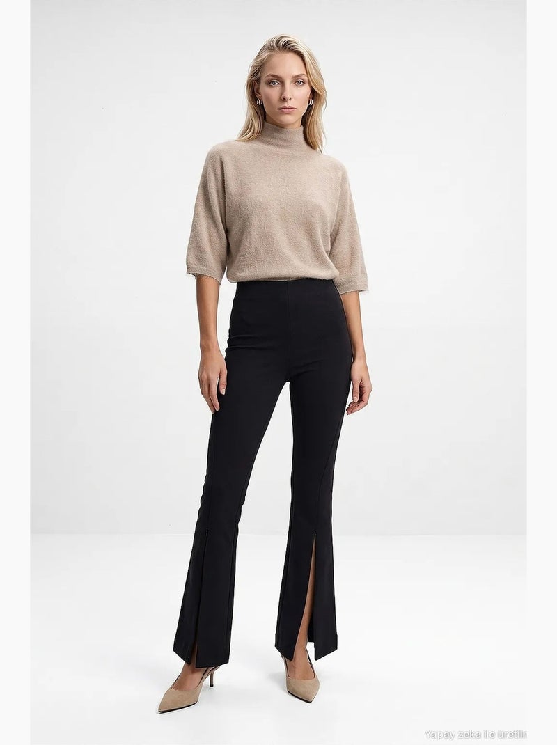 Pantalon droit femme dilvin Noir - Kiabi