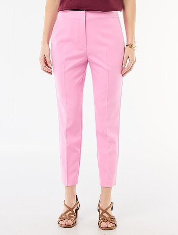 Pantalon droit femme en chaîne et trame