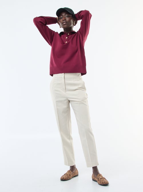 Pantalon droit femme taille haute - Kiabi