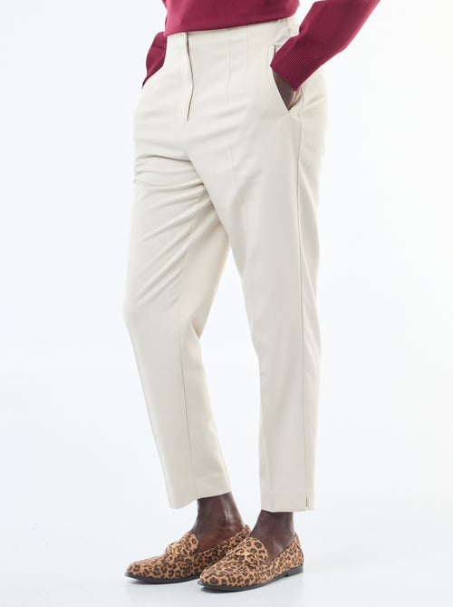 Pantalon droit femme taille haute - Kiabi