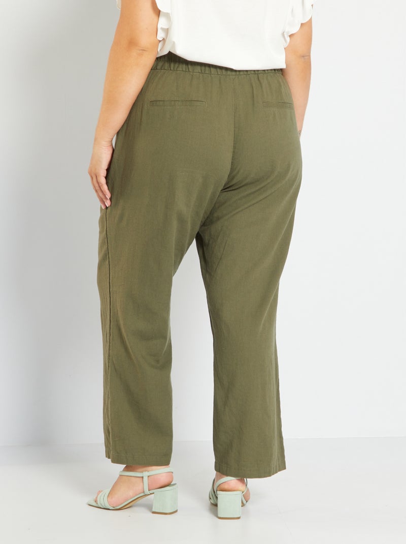 Pantalon Fluide Style Décontracté - Couleur Kaki - Taille 34 - Jamais Porté