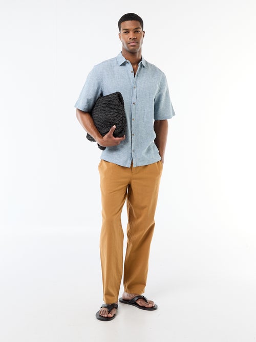 Pantalon En Lin Taille 38 - Marque Bonobo, Gris, Occasion Très Bon état