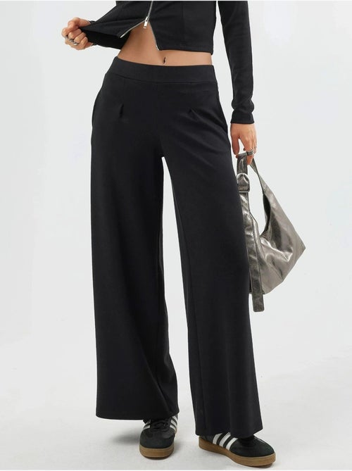 Pantalon droit long à taille élastique busem - Kiabi Pantalon droit long à taille élastique busem - Kiabi