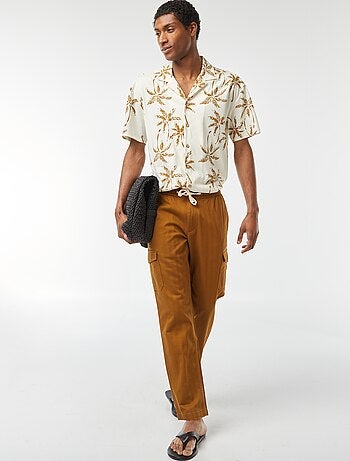 Pantalon droit multi-poches en twill