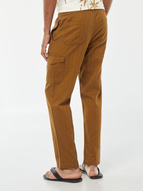 Pantalon droit multi-poches en twill - Kiabi