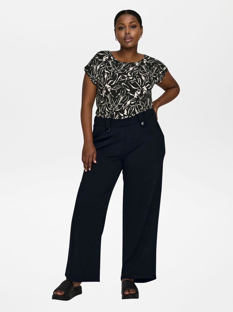 Pantalon droit 'Only Carmakoma' Noir - Kiabi