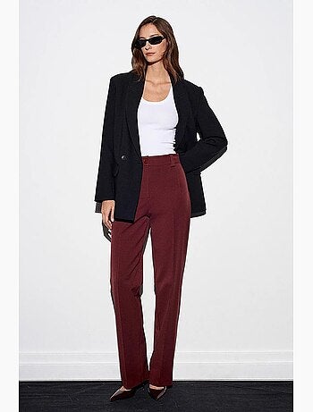 Pantalon droit plissé à taille haute dilvin