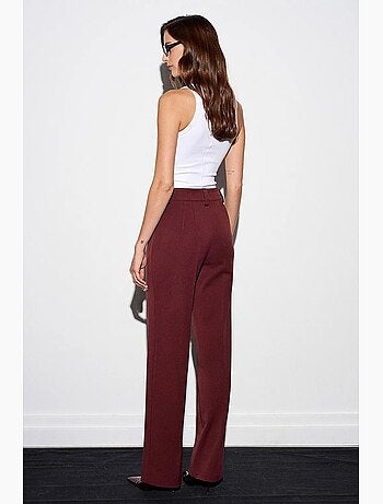 Pantalon droit plissé à taille haute dilvin
