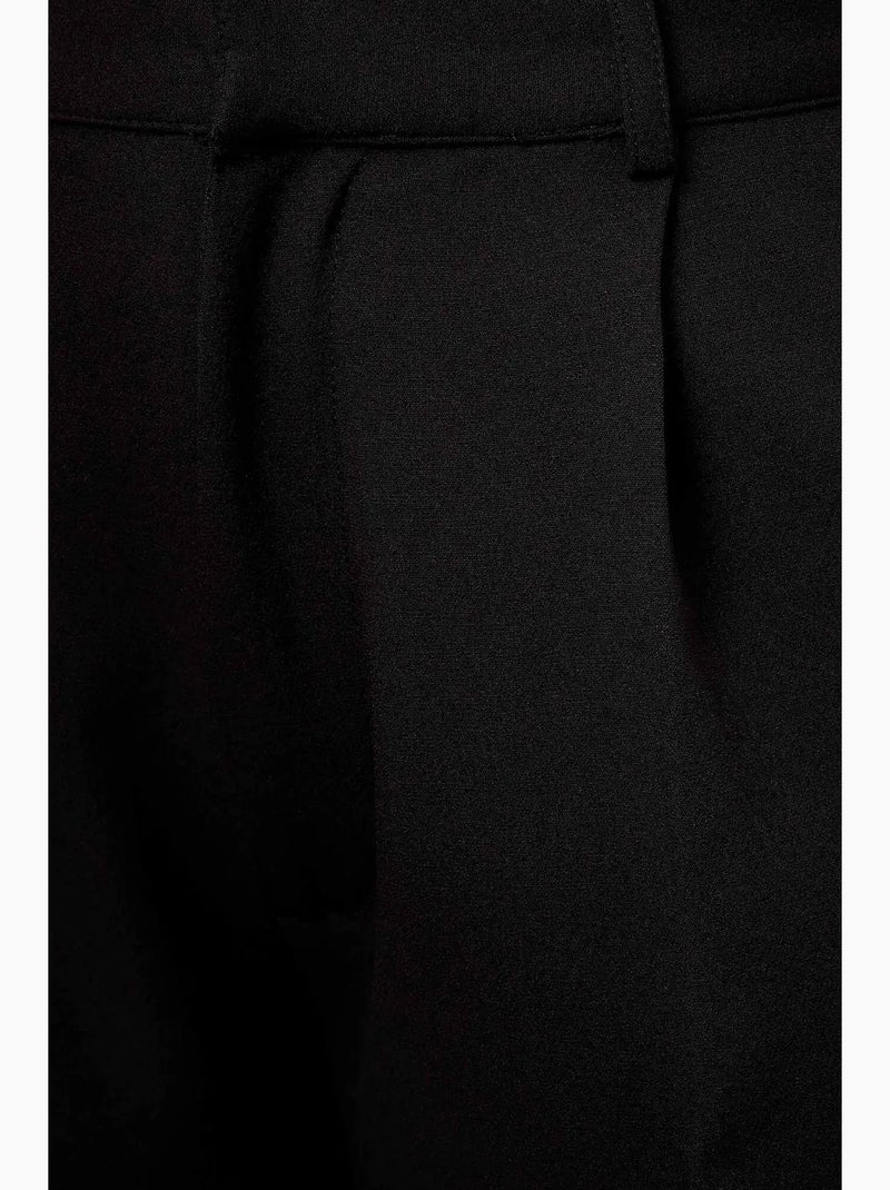 Pantalon droit plissé hiccup Noir - Kiabi