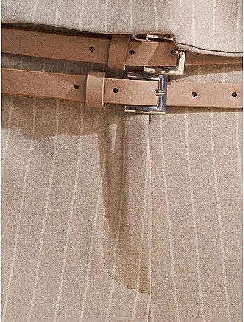 Pantalon droit rayé avec ceinture dilvin