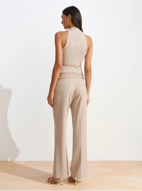 Pantalon droit rayé avec ceinture dilvin - Kiabi Pantalon droit rayé avec ceinture dilvin - Kiabi