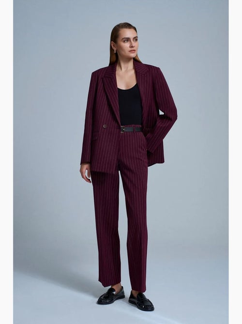 Pantalon droit rayé pour femme avec ceinture dilvin - Kiabi Pantalon droit rayé pour femme avec ceinture dilvin - Kiabi
