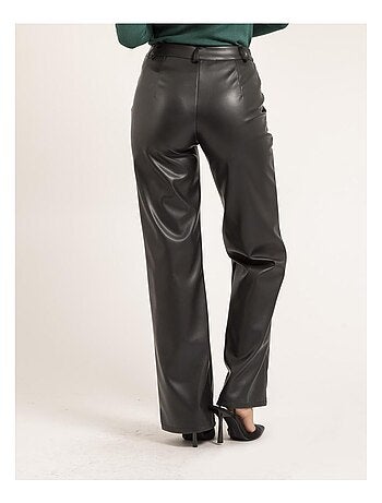Pantalon droit simili cuir evania