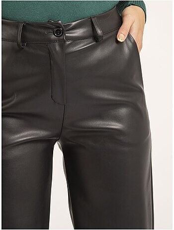 Pantalon droit simili cuir evania