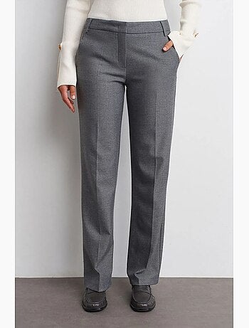 Pantalon droit taille basse en crêpe dilvin