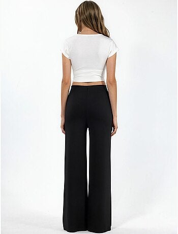 Pantalon droit taille haute avec accessoire en pierre hiccup
