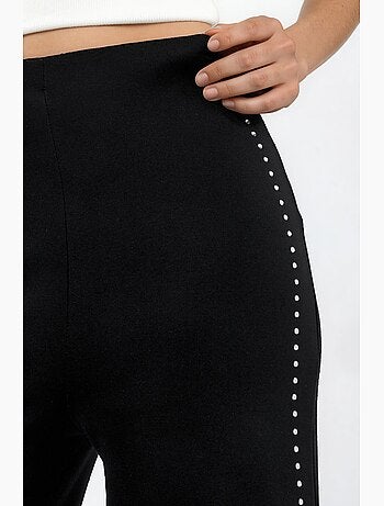 Pantalon droit taille haute avec accessoire en pierre hiccup