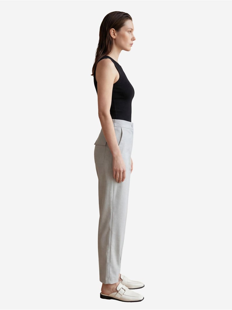 Pantalon droit taille haute avec poches my fashion Gris - Kiabi