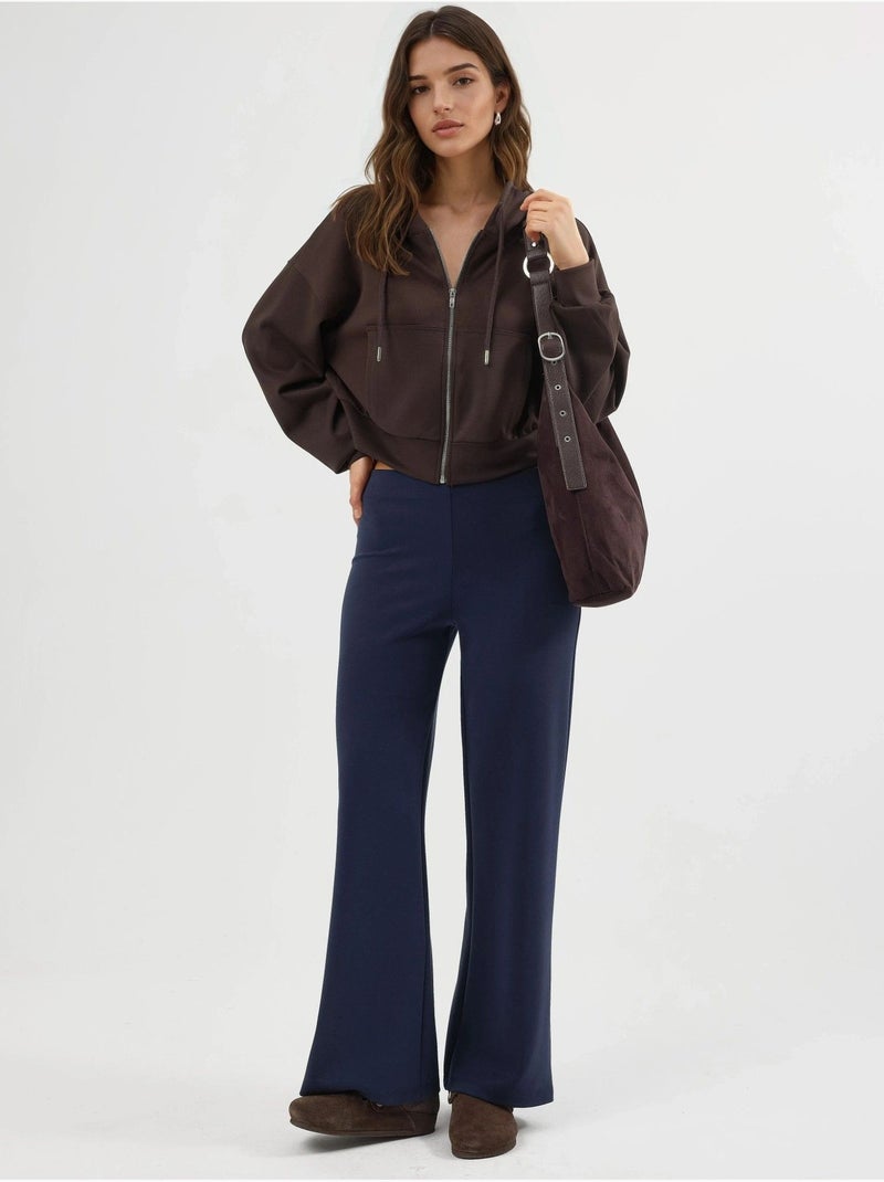 Pantalon droit taille haute busem Bleu marine - Kiabi