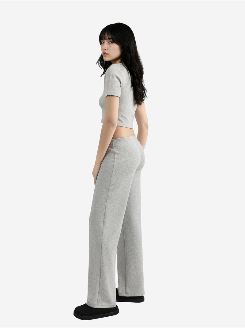 Pantalon droit taille haute busem Gris clair - Kiabi