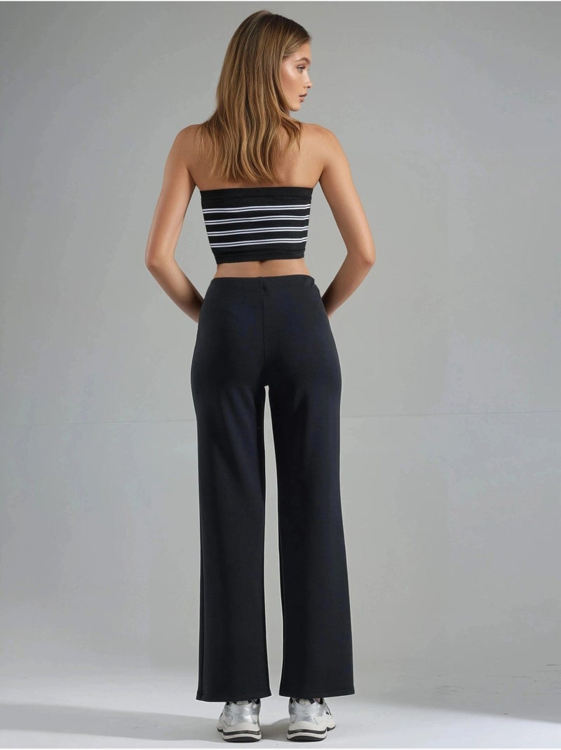 Pantalon droit taille haute busem Noir - Kiabi