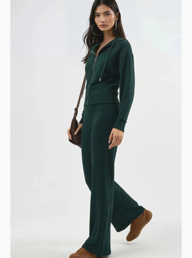 Pantalon droit taille haute busem Vert bouteille - Kiabi