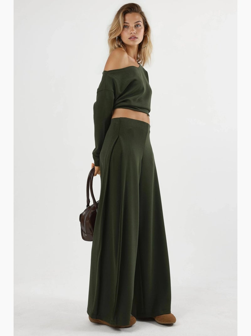 Pantalon droit taille haute busem Vert bouteille - Kiabi