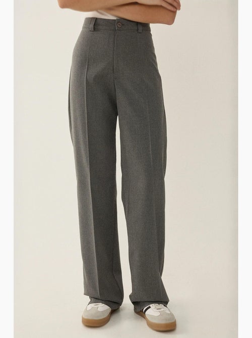 Pantalon droit taille haute hiccup - Kiabi Pantalon droit taille haute hiccup - Kiabi