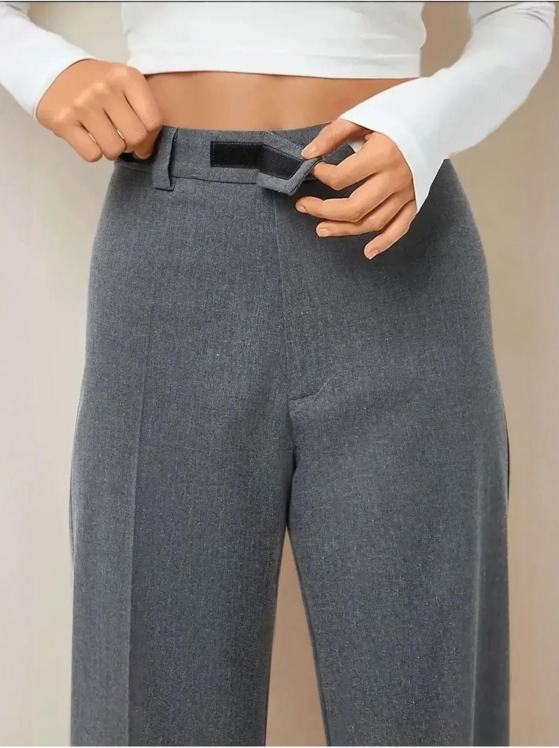 Pantalon droit taille haute hiccup Gris - Kiabi