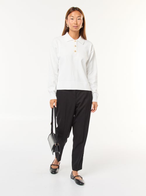Pantalon droit taille haute - Kiabi