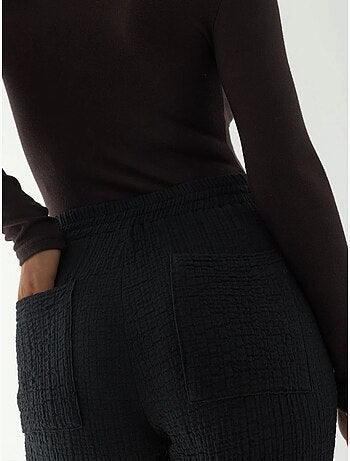 Pantalon droit texturé taille haute de qualité supérieure hiccup