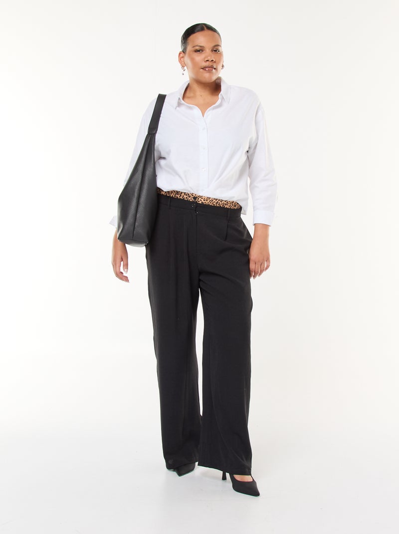 Pantalon effet caleçon léopard Noir - Kiabi