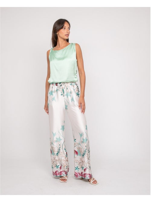 Pantalon effet satin motifs EZRA - Kiabi Pantalon effet satin motifs EZRA - Kiabi